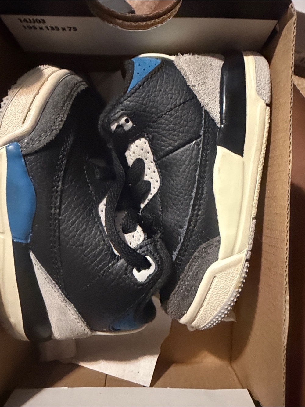 Nike Kids Black, Gray and Blue Retro-Style Sneakers